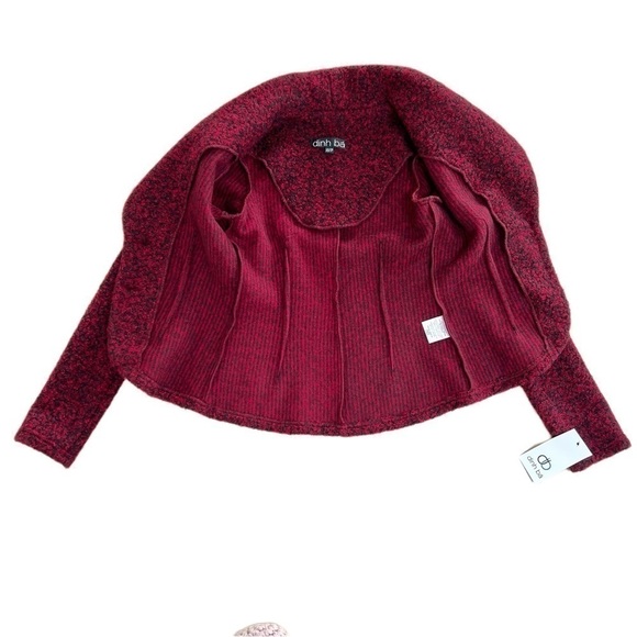 NWT Dinh Ba Knit Red and Black Blazer - Size XS - Picture 3 of 7